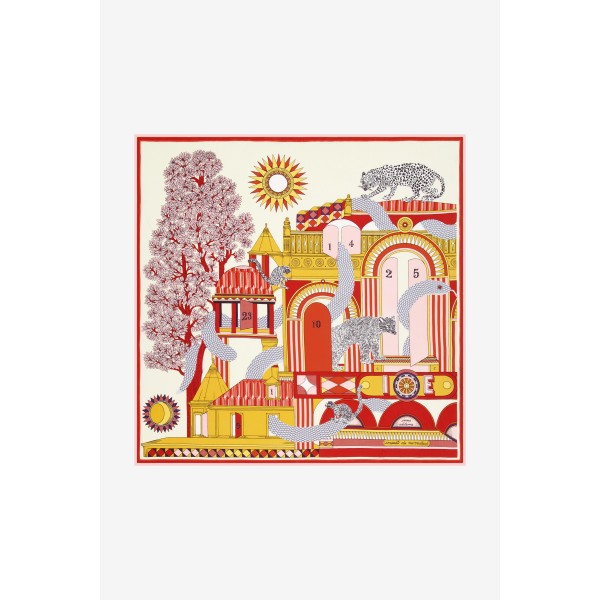 Inoui Editions šilko ir medvilnės skara TAJ WHITE